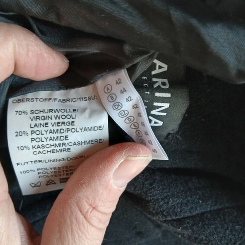 Clarina women's wool coat No.46 large black like new
