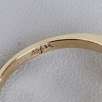 Gold ring 14 carat used, 585 gold with zircon, size 57 or 17