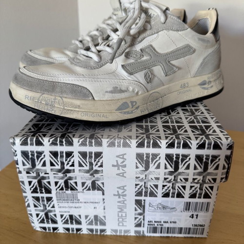 Premiata men's sneakers Nous 6765 size 41 like new, white