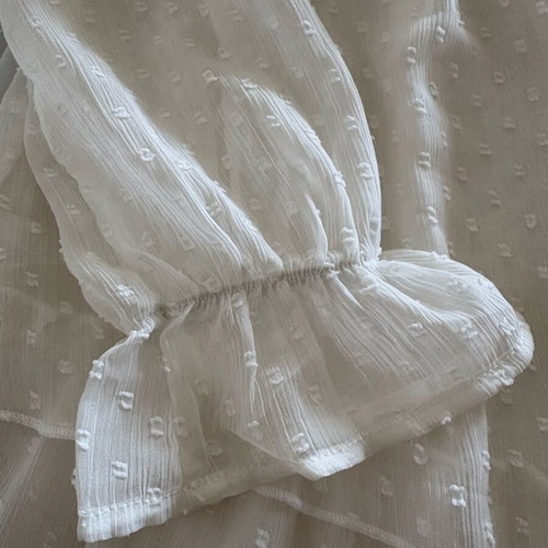 White/Cream dress with polka dots, like new, size S/M
