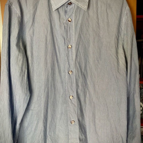 Love Moschino Special Edition shirt like new, striped white and blue, large slim fit