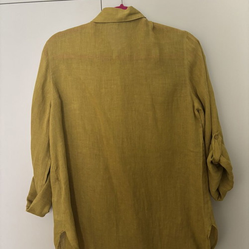 Linen shirt Massimo Dutti like new, mustard olive tone, size M