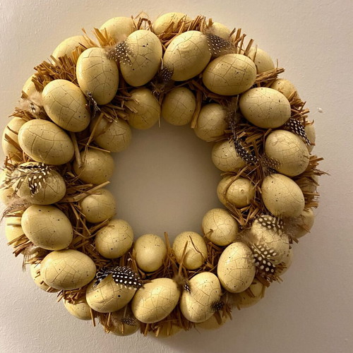 Easter decorative wreath with eggs like new