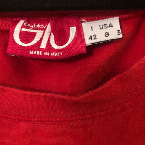 Byblos Sleeveless Red T-Shirt Like New With Rhinestone Logo