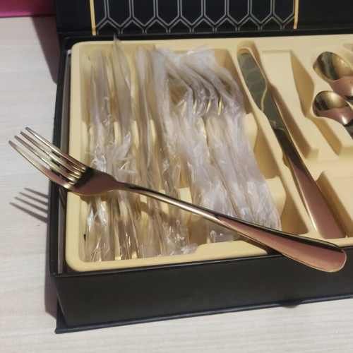 Gold Cutlery Set 23 Pieces New, Luxury