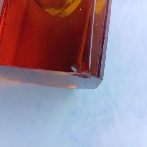 Murano vase used, faceted 18 cm