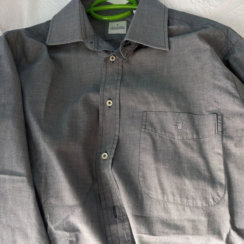 Trussardi men's shirt used, gray, size 42, 100% cotton