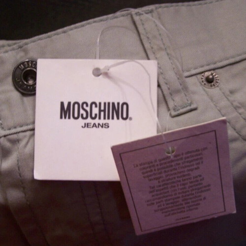 Moschino Jeans Pants with All-over Logo Print New, Size 34
