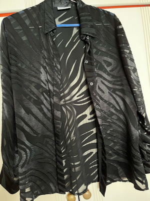 Glaser shirt new with semi-transparent details, size L, black
