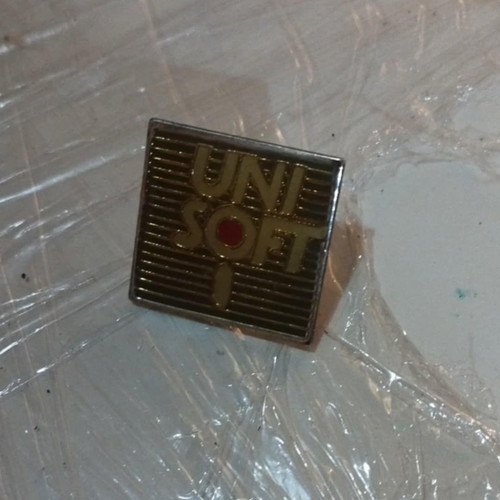 Vintage 80's Uni Soft pin computer company in excellent condition