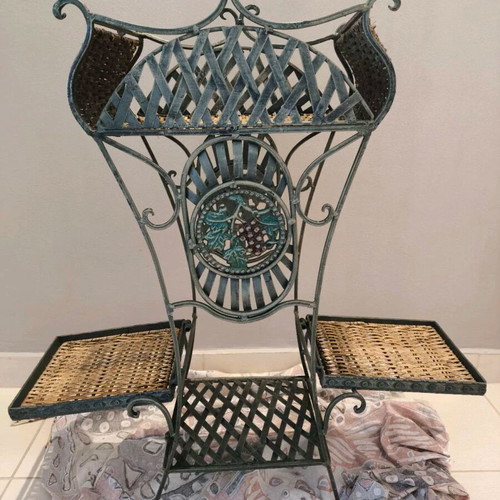 Metal vintage plant stand used, handmade rustic style