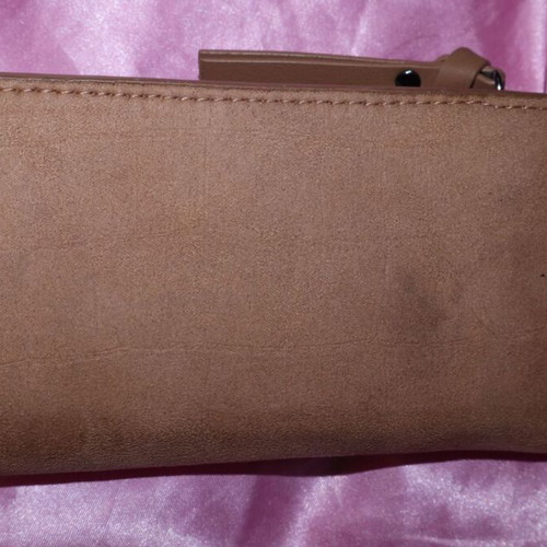 Stradivarius velvet wallet brown like new with zipper