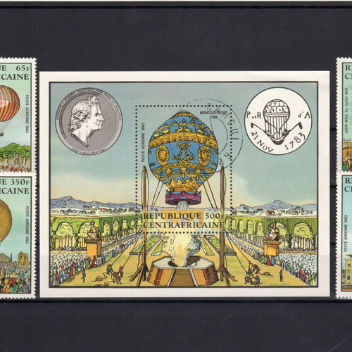 Central African Republic stamp set new, hot air balloons theme