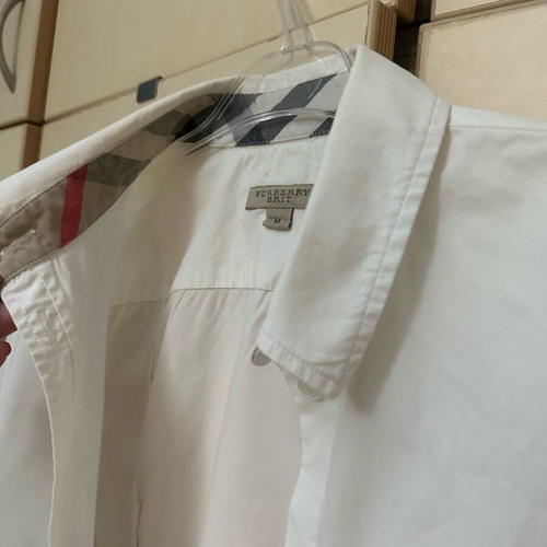 Burberry Brit check collar white slim line shirt size M used