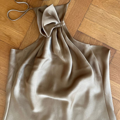 Satin cocktail dress like new, size S, brown