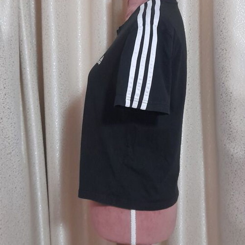 Adidas γυναικείο t-shirt μαύρο με λευκές ρίγες μέγεθος S σαν καινούργιο