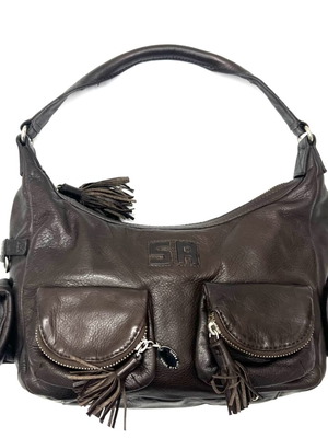 Sonia Rykiel Кафява Кожена Чанта За Рамо Употребявана