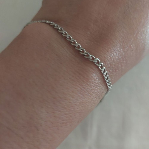 Bracelet from stainless steel like new, silver color, length 17+5 cm