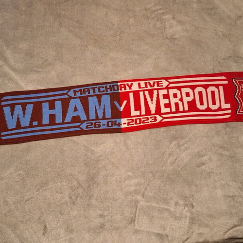 West Ham United – Liverpool Collector Football Scarf like new