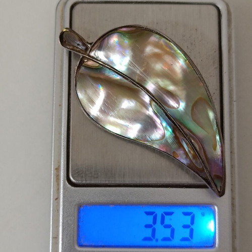 Silver Leaf Opal Brooch 925, like new, Mexican design
