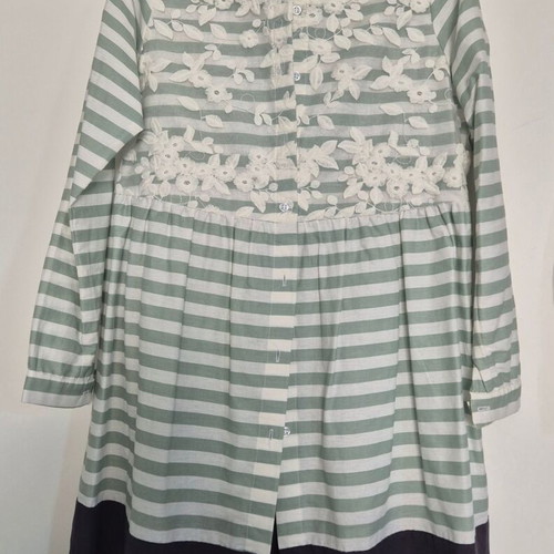 Madame Shoushou dress like new with pockets and embroidery, turquoise and white, size S