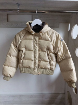 Moncler kids down jacket used, beige, 128 cm