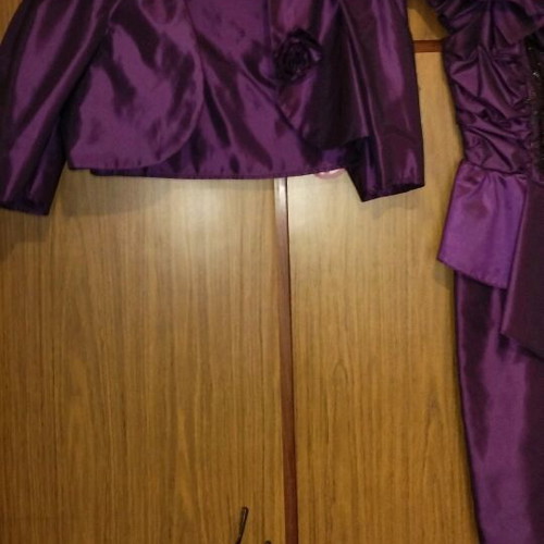 Evening dress with jacket like new, size L, purple