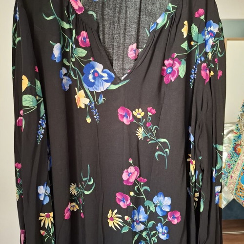 Old Navy spring summer shirt plus size XXL black cotton like new
