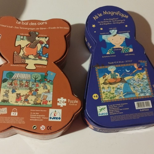 Djeco puzzle set 1+1 like new, exhibition pieces