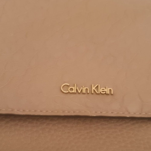 Calvin Klein Jeans women's crossbody bag, beige taupe, worn