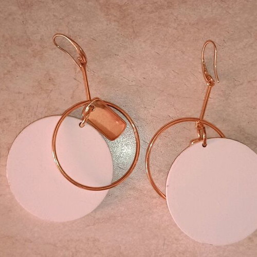 Summer earrings new, white and gold-colored