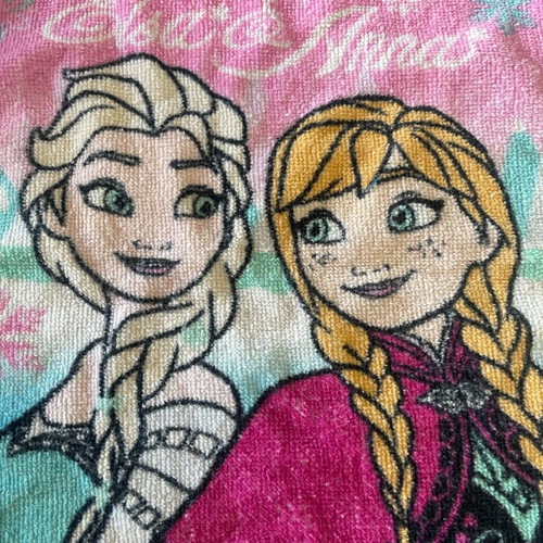 Frozen children's towel 30 x 30 used with small stain