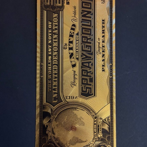 Sprayground Unlimited Denomination collectible golden ticket like new