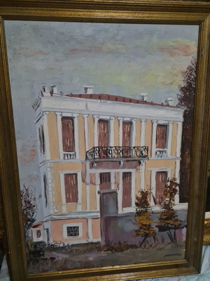Πίνακας Μπουρνάκας Νεοκλασικό Σπίτι μεταχειρισμένος 77×58