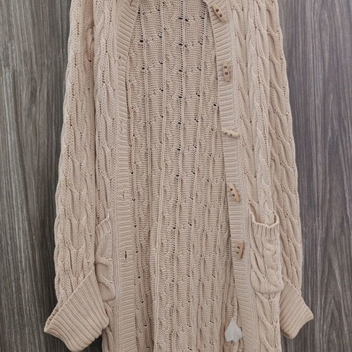 Massimo Dutti knitted long cardigan like new, beige, size L