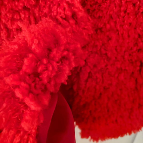 Benissimo red teddy coat like new, size medium