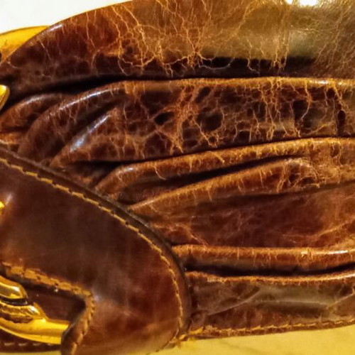 Handmade Vrasidas wide belt, genuine leather, like new, brown