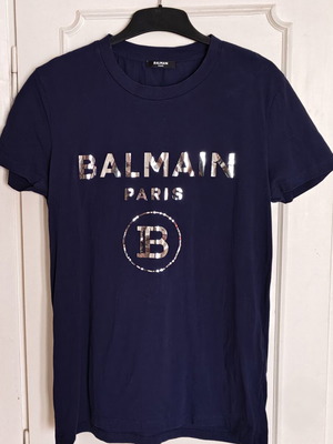 Balmain Silver Logo Men's T-shirt like new, size M, blue