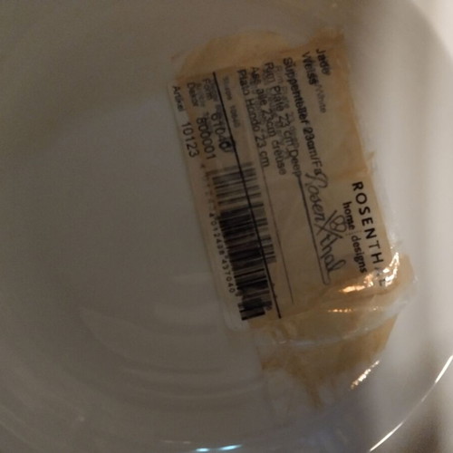 Rosenthal Jade Weiss round soup plate like new, white bone china