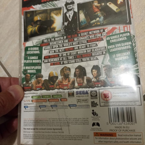 The Club PC game Sega original, like new