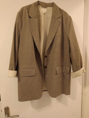 Oversized checked blazer H&M like new, beige and brown, size L