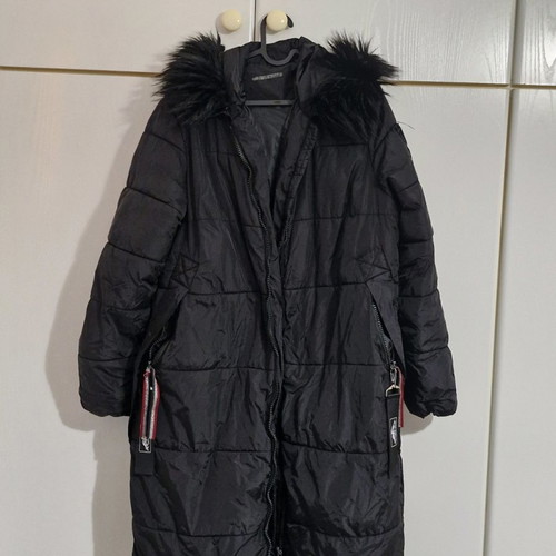 Long waterproof jacket used, black, size Large