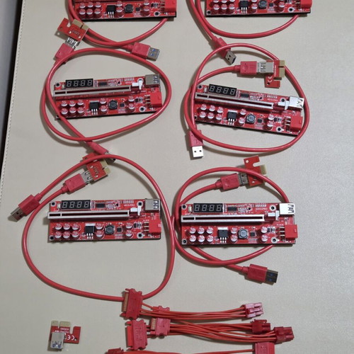 PCI-E Riser V013-PRO set of 6 red extenders for GPU mining