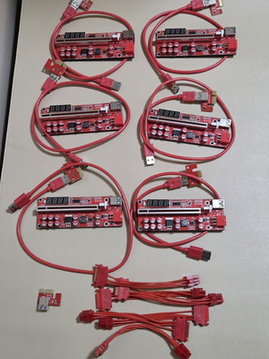 PCI-E Riser V013-PRO set of 6 red extenders for GPU mining