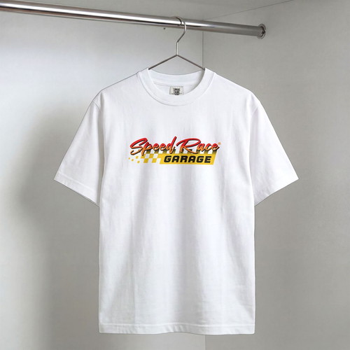 T-Shirt Speed Racer Garage new, unisex, white, sizes M-L-XL
