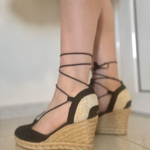 Kanna espadrilles like new, black suede, size 39