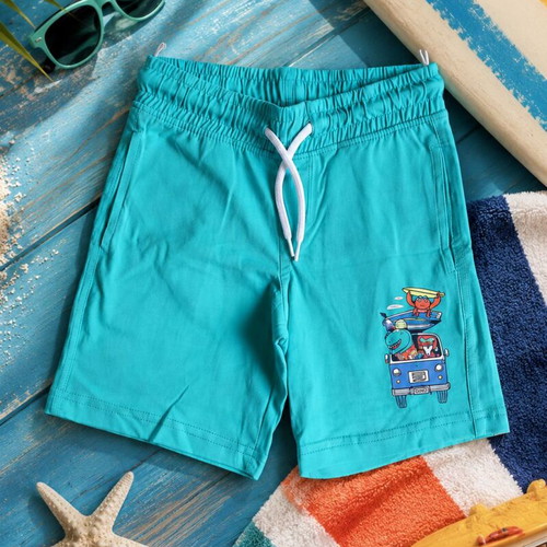 C&A Boys' Shorts turquoise 4Y new, cotton, fun print