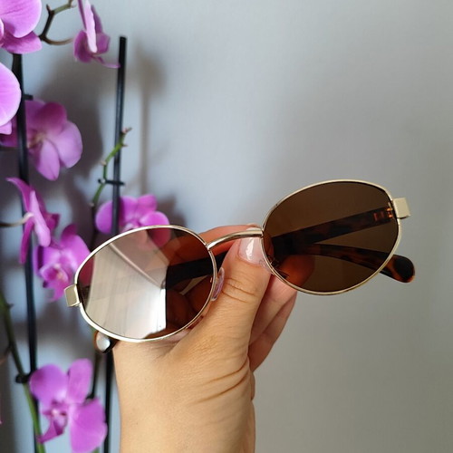 Sunglasses new, brown and gold