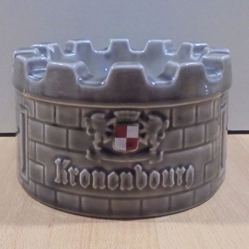 Kronenbourg beer old promotional ceramic ashtray used
