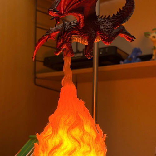 Dragon 3D LED Table Lamp with Flame Effect new